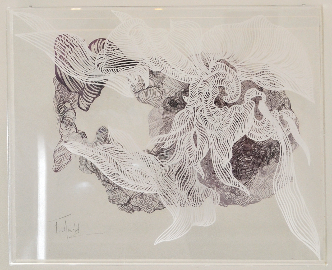 Cartographie du Vide 1, technique mixte et acrylique sur plexiglas, 40,5 x 50 cm, 2018 © Flo Arnold