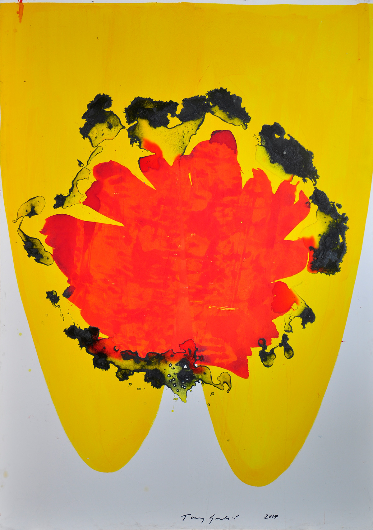 Noire Ardente, technique mixte, 180 x 125 cm, 2018 © Loo & Lou Gallery