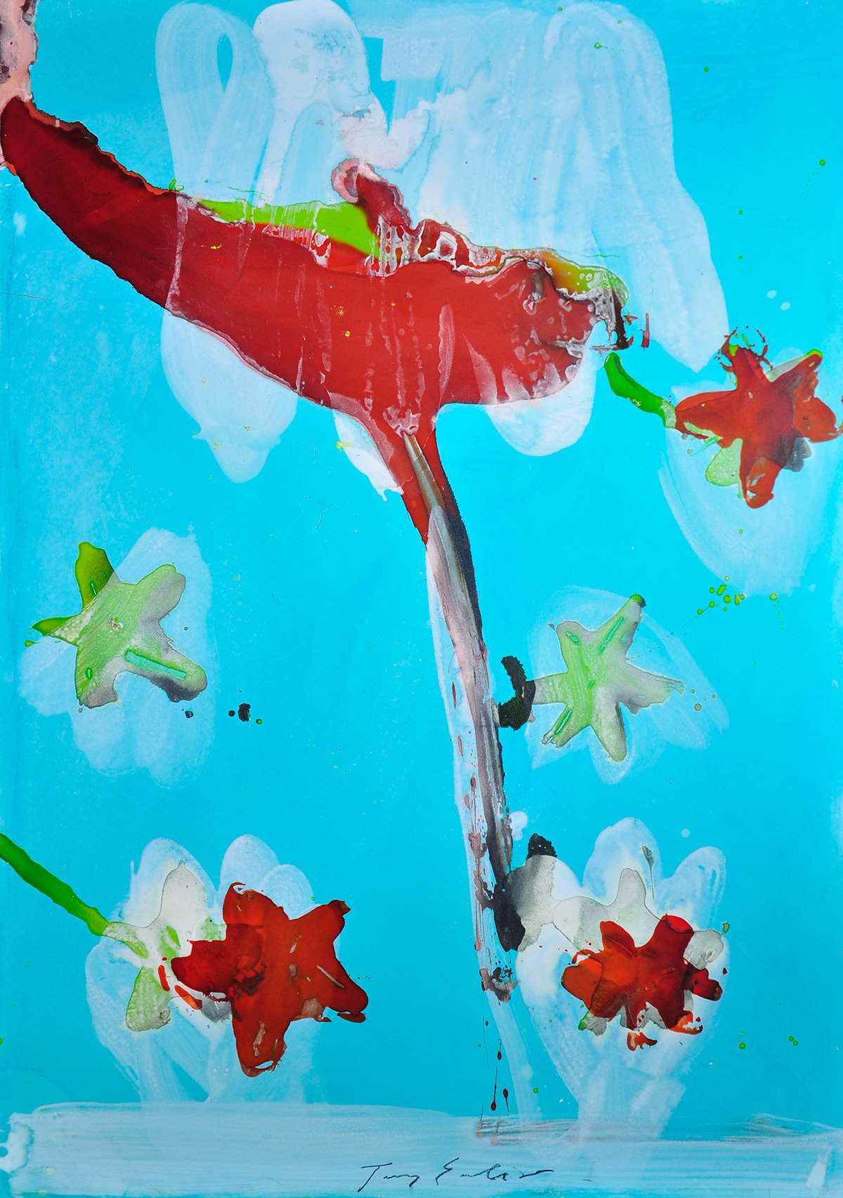 Fleur savante, technique mixte, 180 x 125 cm, 2018 © Loo & Lou Gallery