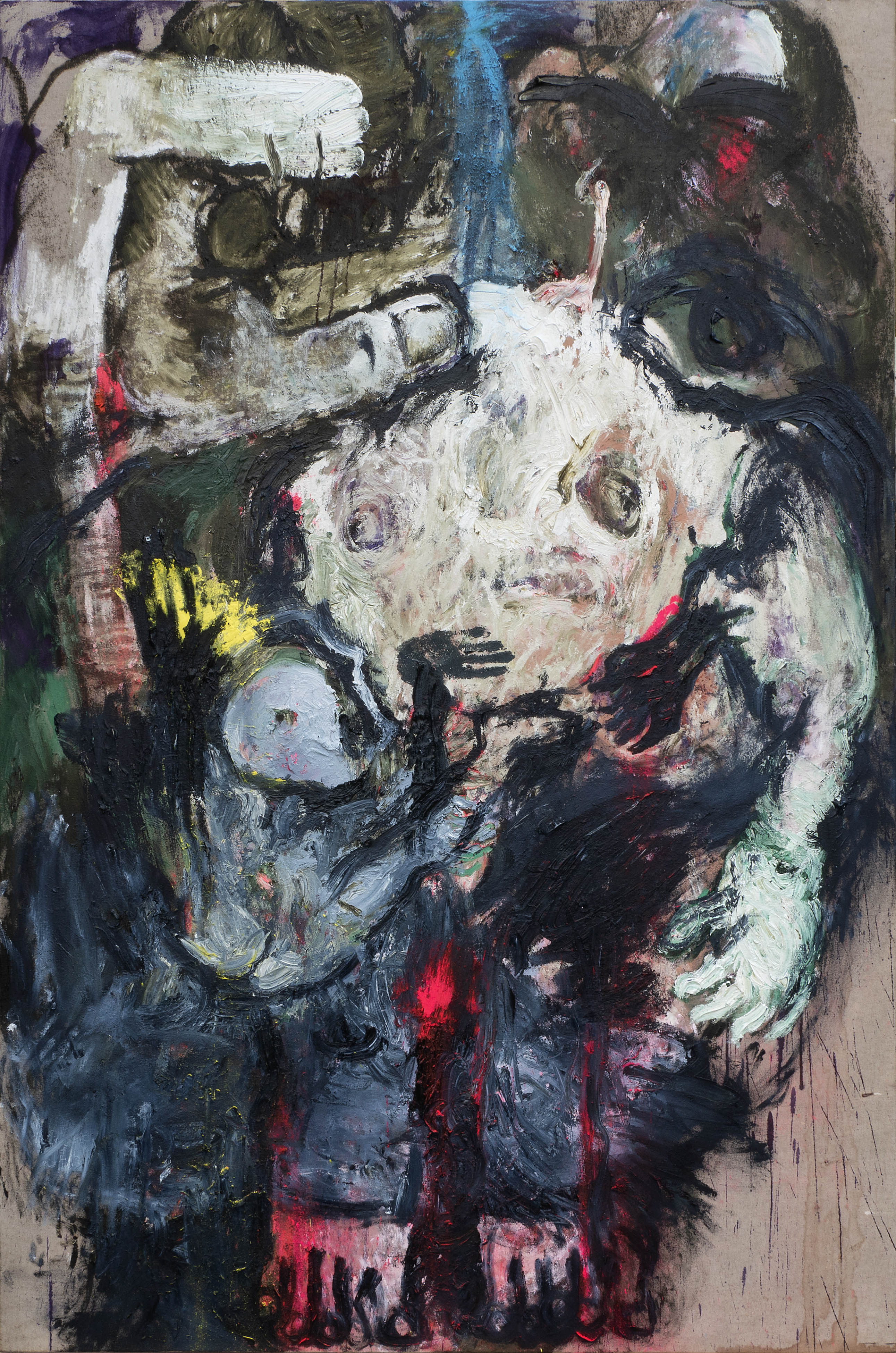 Père (2019) Huile, pigments et pastels sur toile de lin d’Armantière marouflée sur bois, 200 x 135 cm ©BianchArickx