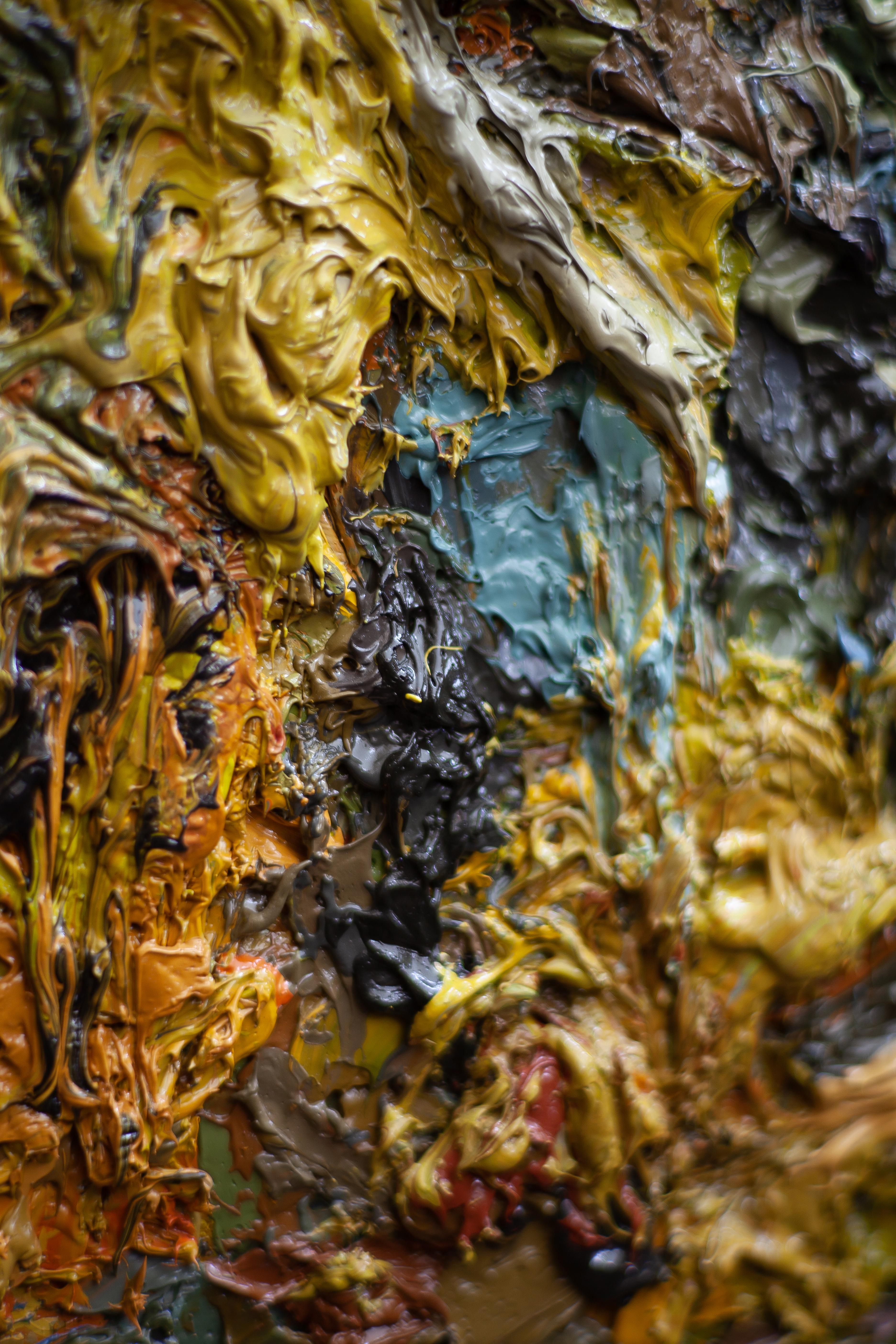 Paysage, détail, huile sur toile, 200x50cm, 2018, présenté lors de Né du Limon © Loo&Lou Gallery