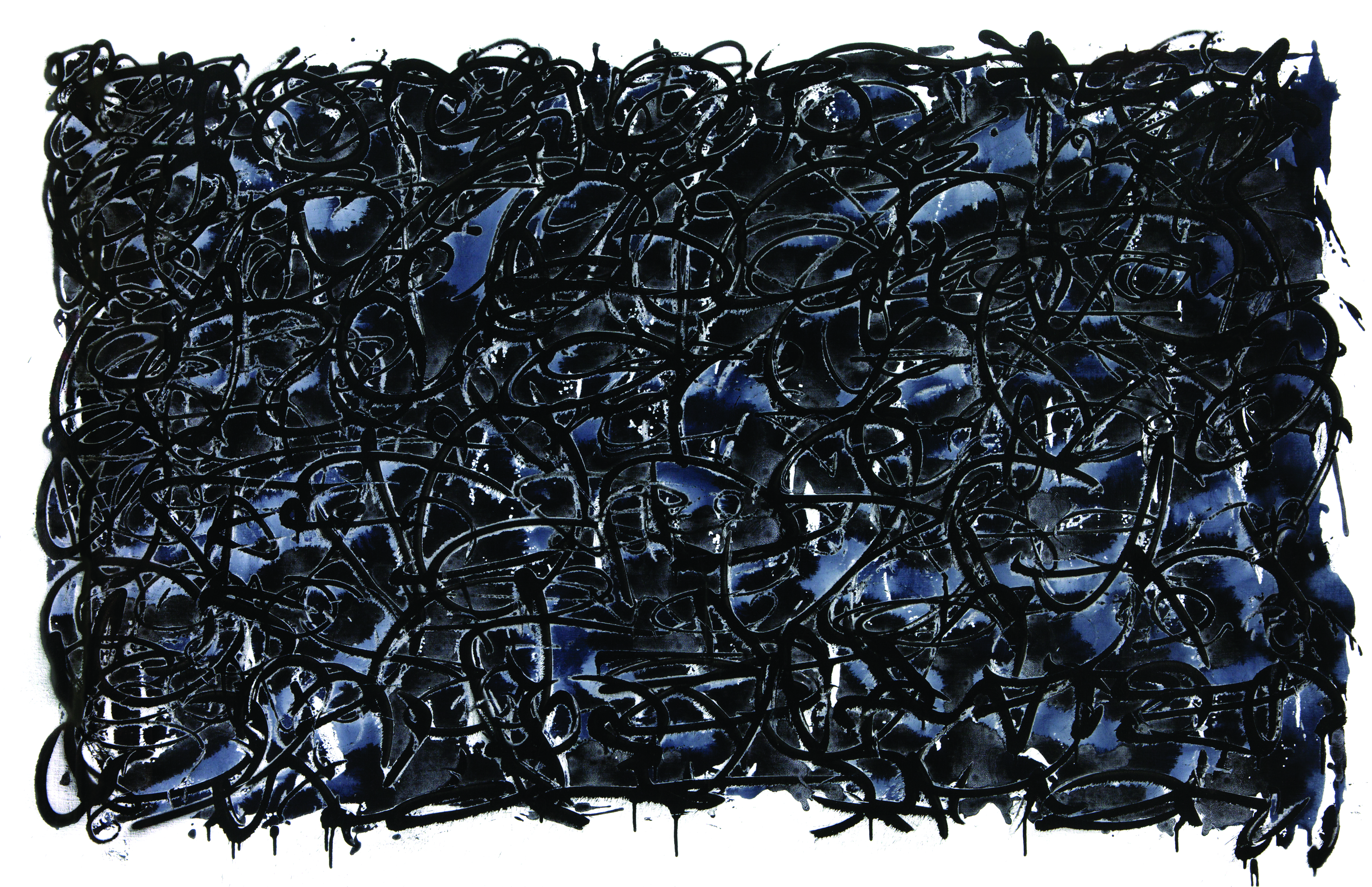 Sans titre, acrylique, encre et laque sur la toile, 47x95 cm © TANC