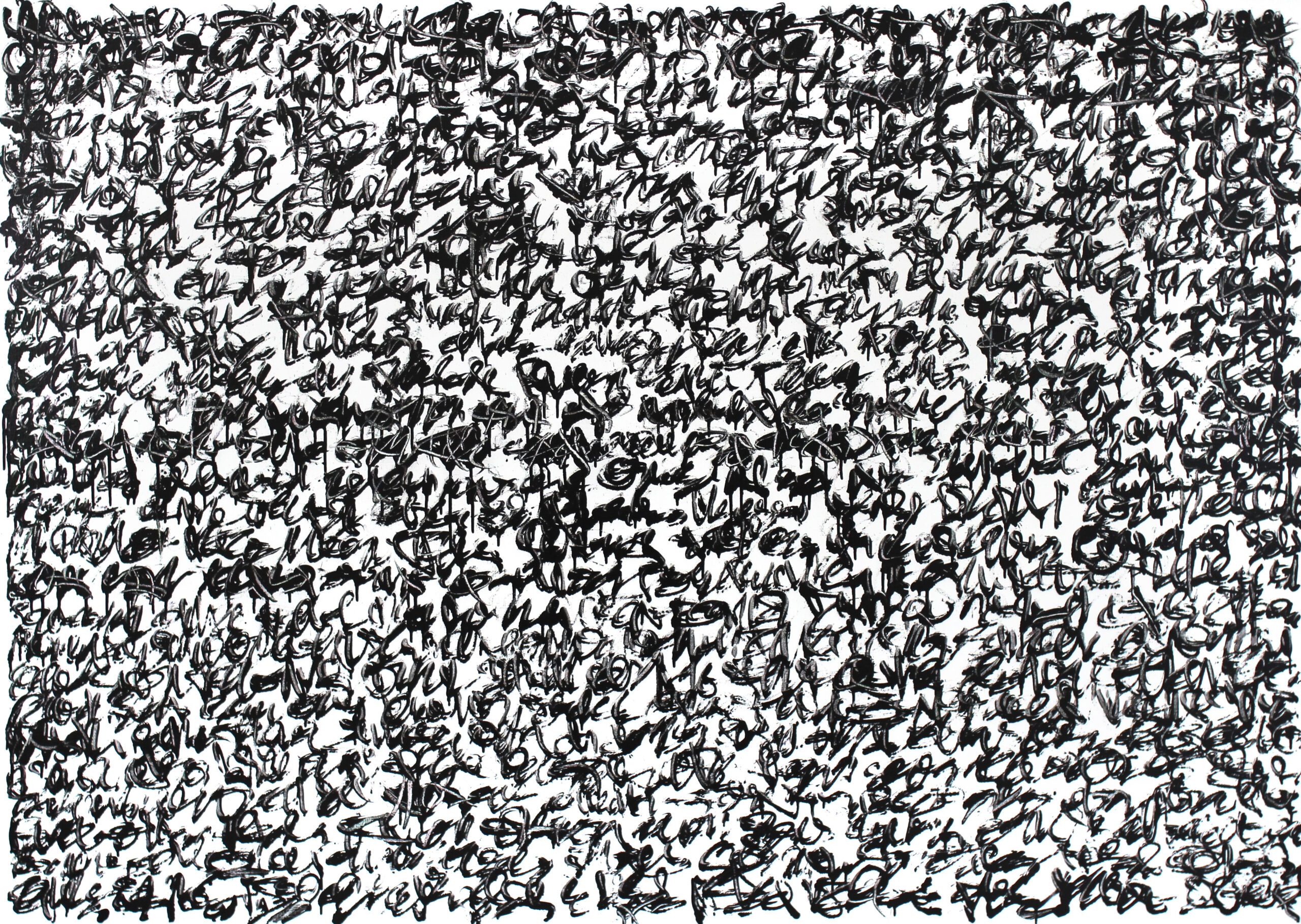 Tanc, sans titre, acrylique, encre et laque sur toile, 2015 © TANC