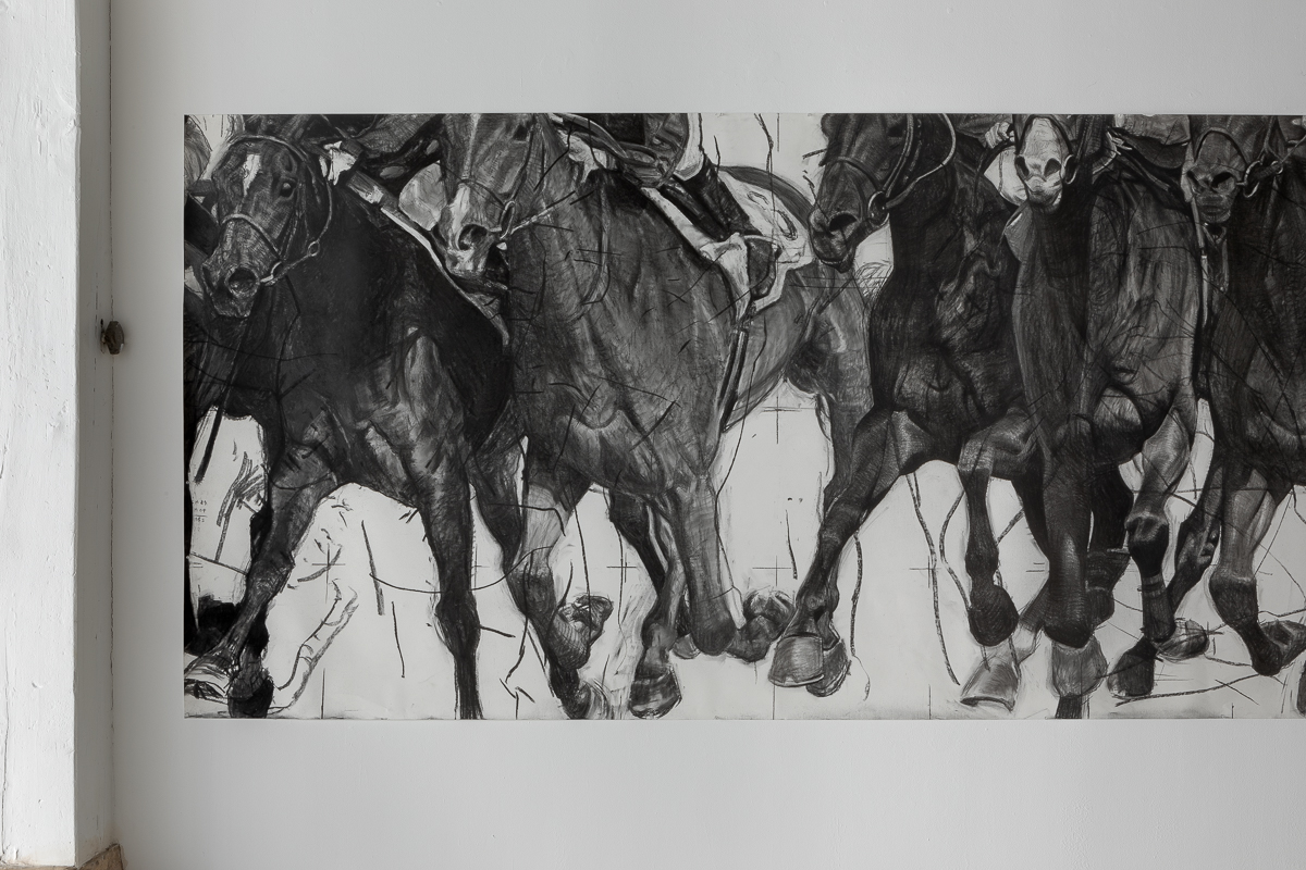 Joel Person, Vue d'exposition, Déferlante, 2021, 985 x 152cm