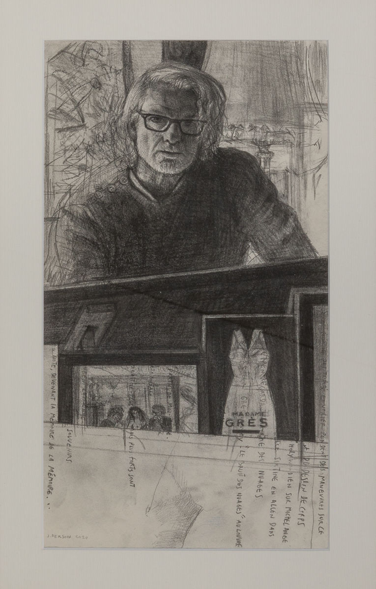 Autoportrait, Série Les Verticales, 2020, Pierre Sur Papier, 60 x 35 cm  | Image © Emilie Mathé Nicolas