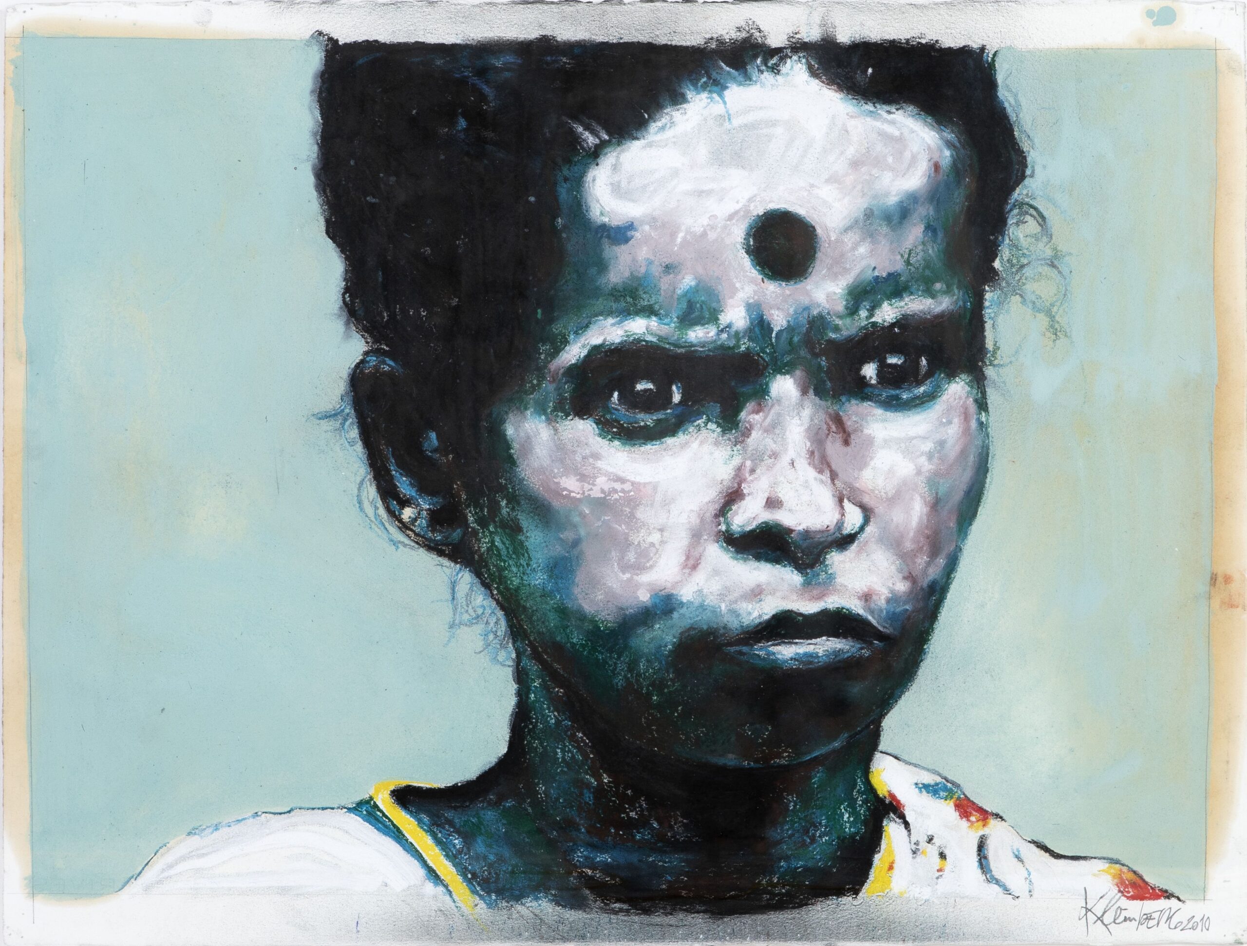 Indigo, 2010, Pastel sur papier, 57 x 76cm