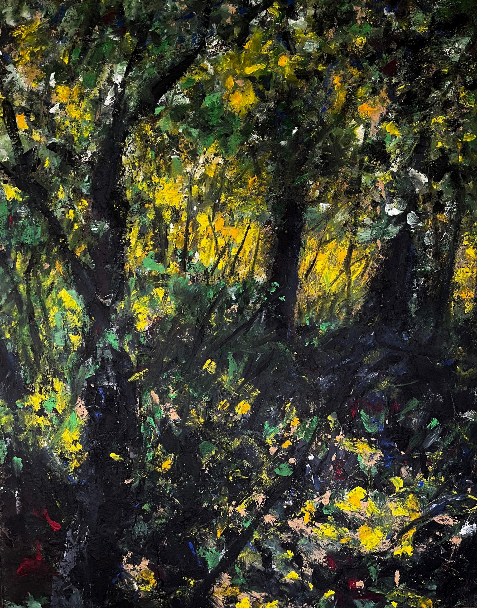 Sans titre 3, 2022, Acrylique, herbe, argile et matériaux mixtes sur toile, 160 x 130 cm