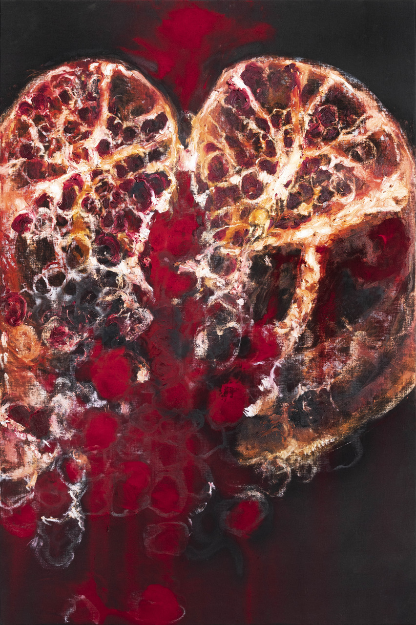 Dominique Lacloche, Grenade, 2022, Mixed technique on canvas, 200 x 135 cm