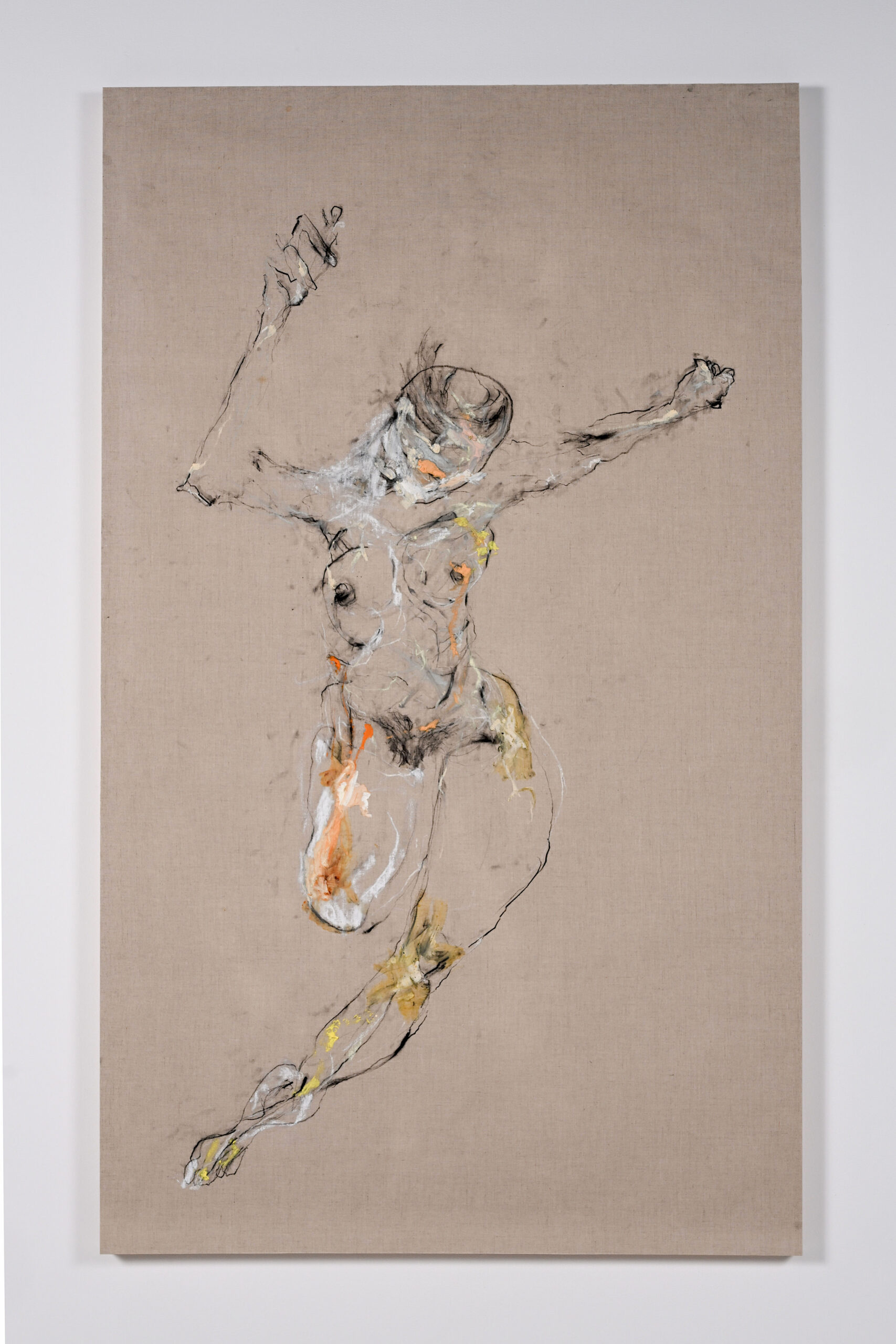 Untitled 4, 2021, Huile et fusain sur toile de lin, 175 x 105 cm © Stéphane Cardinale