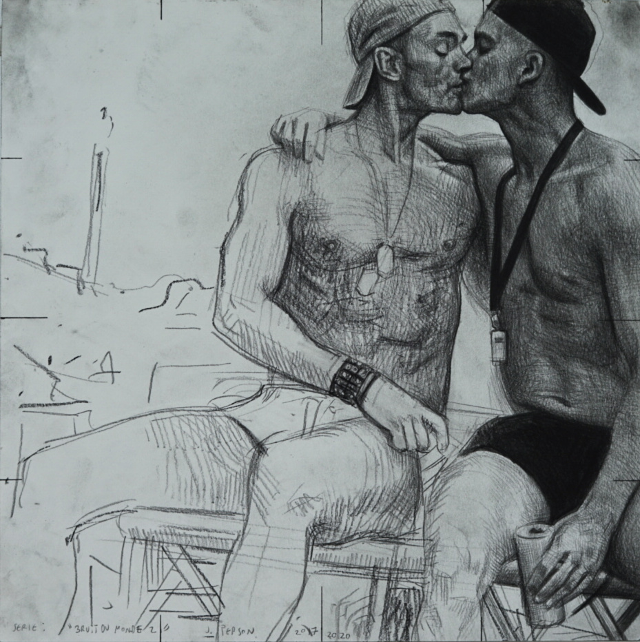 Série Bruits du Monde, 2017-2020, Pierre noire sur papier, 29,5 x 29,5 cm