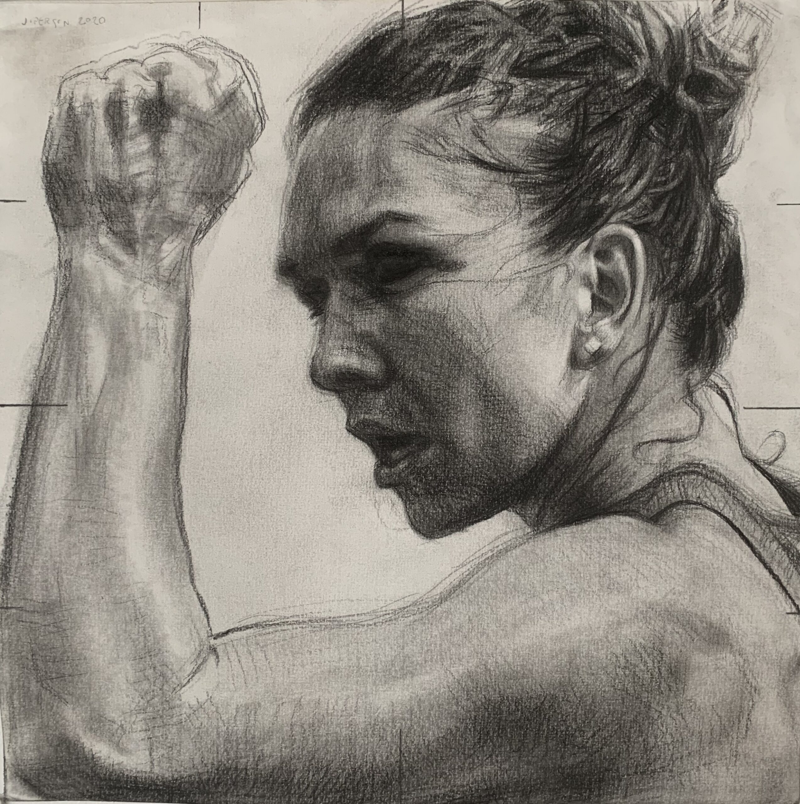 Série Bruits du Monde, 2017-2021, Pierre noire sur papier, 29,5 x 29,5 cm