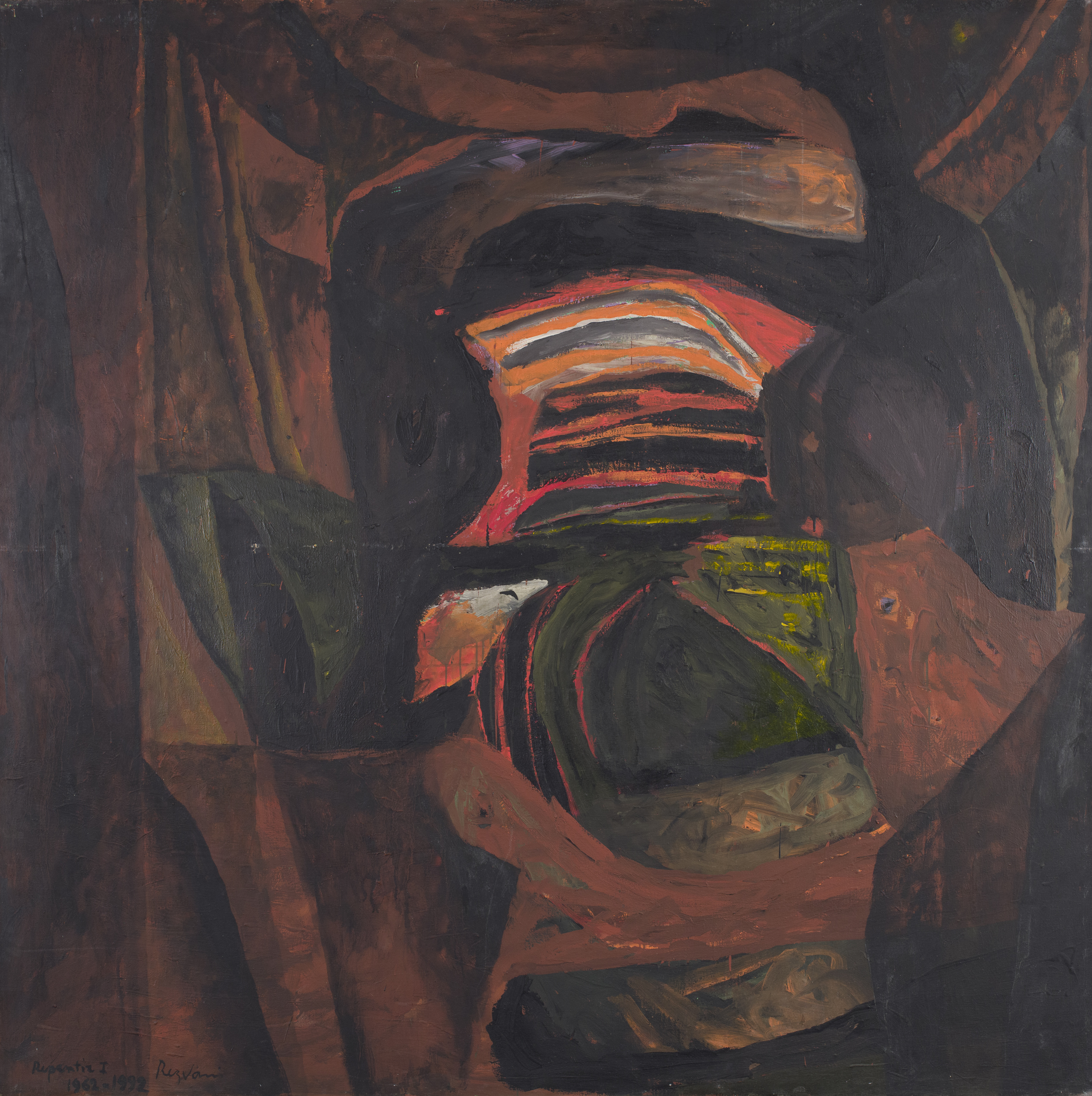 Serge Rezvani,Repentir I AA, Huile sur toile, 195 x 195 cm, 1962/1992 © Thierry Cohen