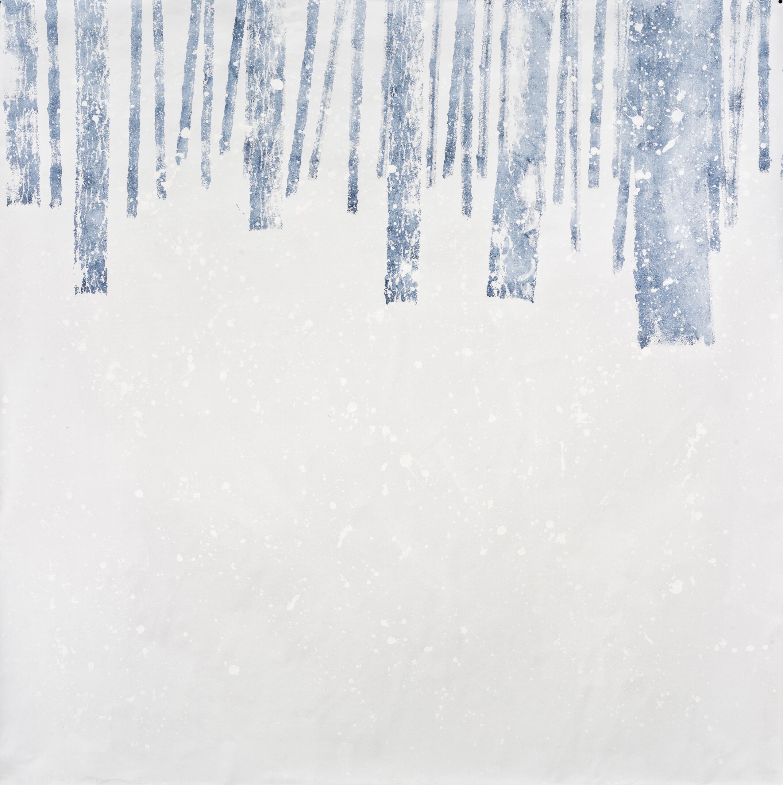 N°604 série Empreintes, 2023, Technique mixte, acrylique sur bâche, 200 x 200 cm