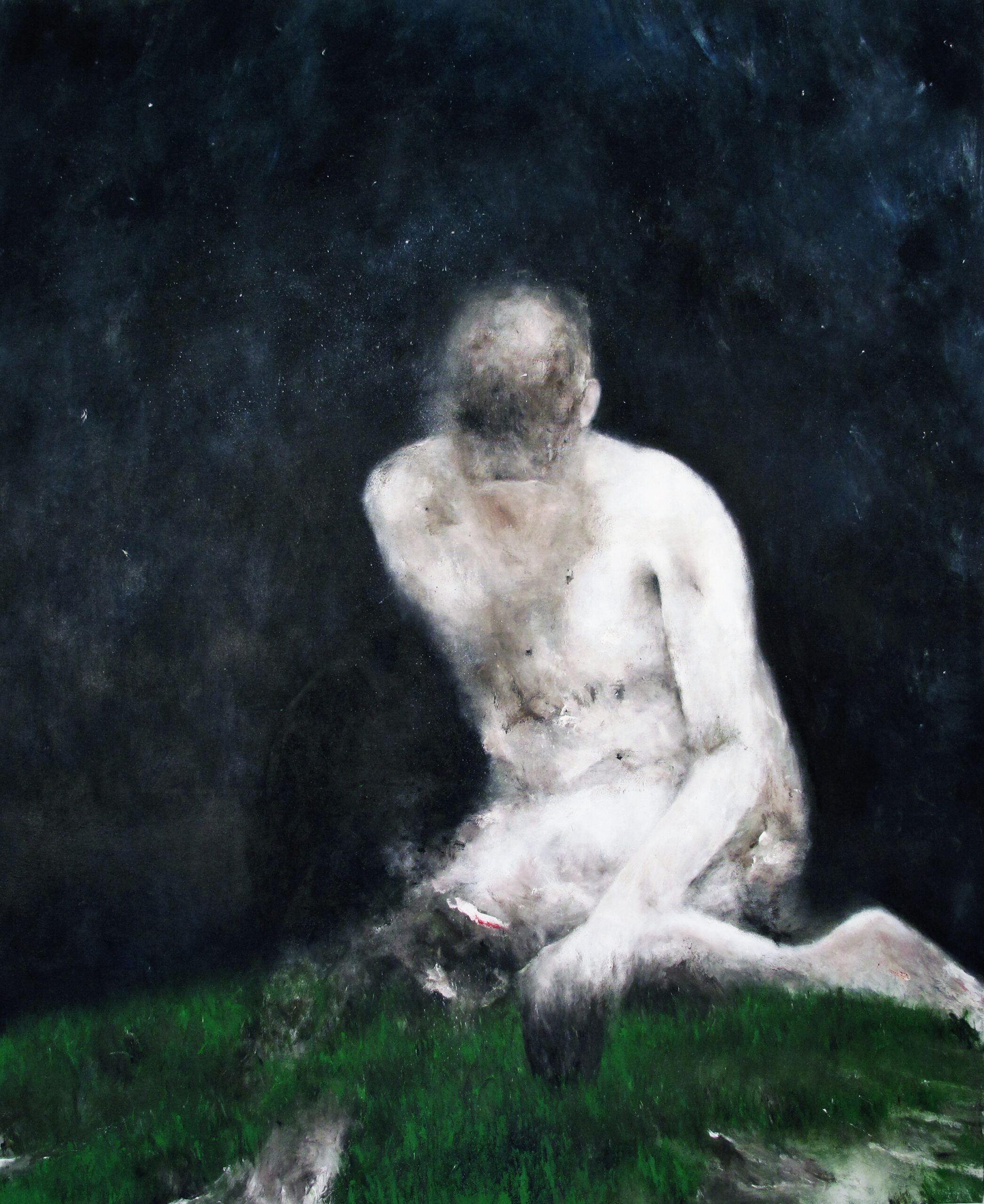 La nuit descend, 2024, Huile sur toile, 180 x 140 cm