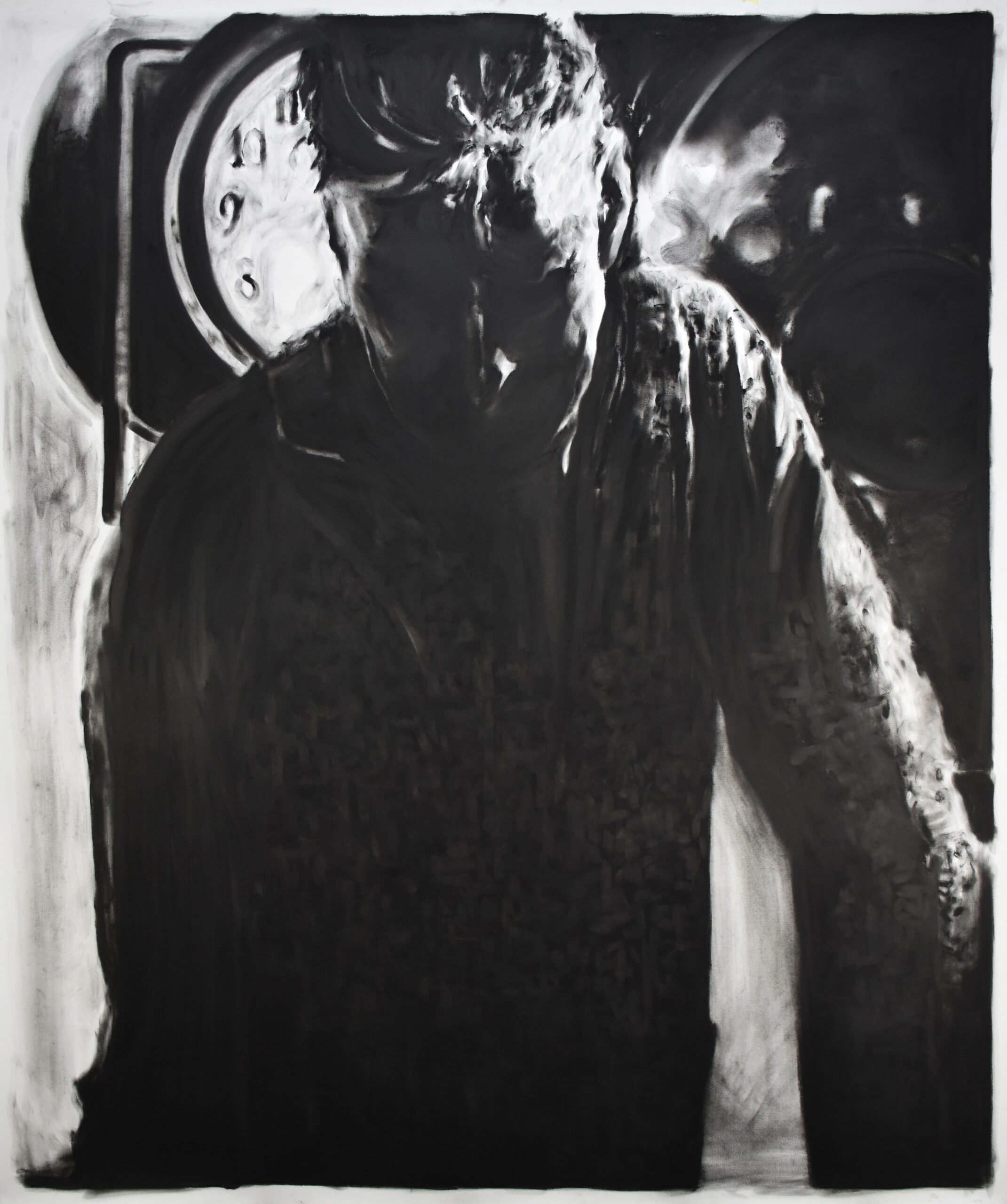 The lighthousekeeper, 2025, Fusain sur papier, 180 x 150 cm | ©Studio23 ©Joren Van Acker