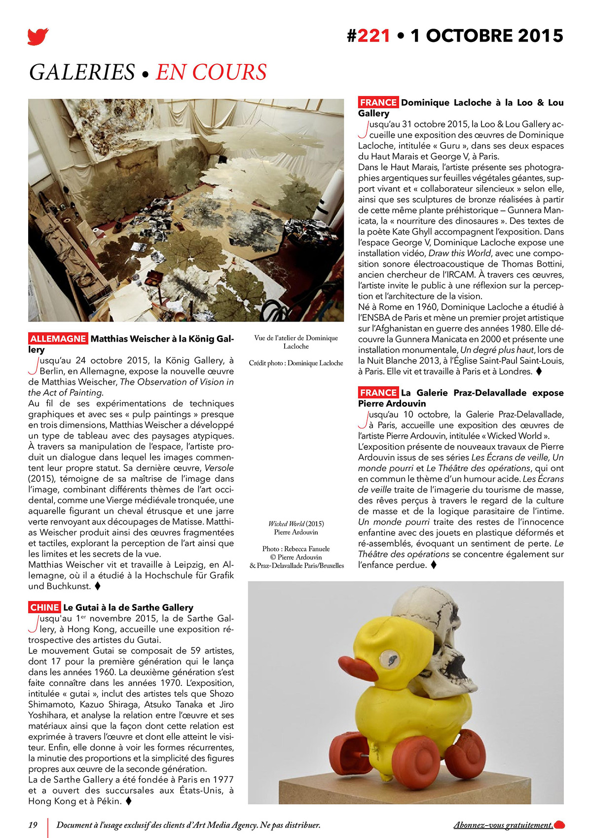 DOMINIQUE LACLOCHE, « Guru », AMA # 221, October 2015