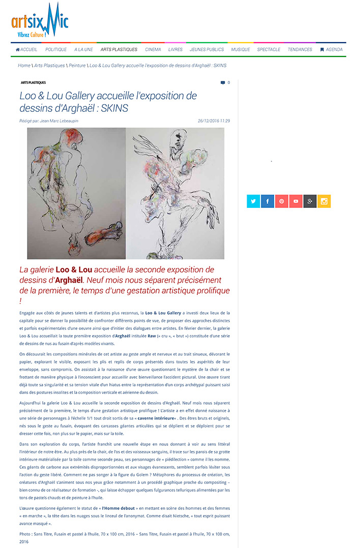 ARGHAËL, « Skin(s) », Art SixMix, December 2016