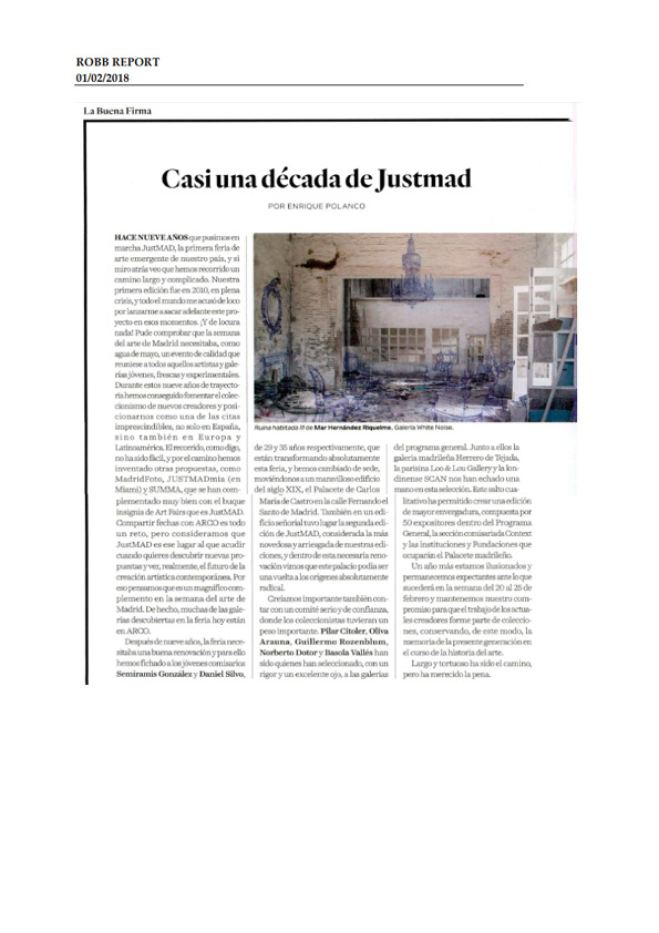 JUSTMAD, Tanc – François Borie, La buena firma, February 2018