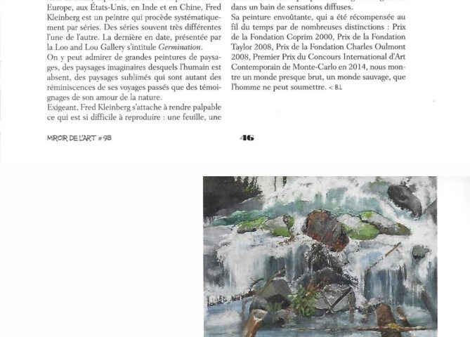 FRED KLEINBERG, « Germination, peintures et pastels », Miroir de l’Art, February 2019