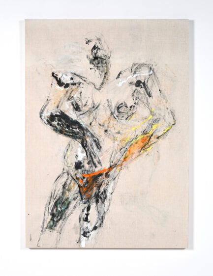 Shaz, Huile_2021 Encre et fusain sur Lin 150 x 105,5 cm